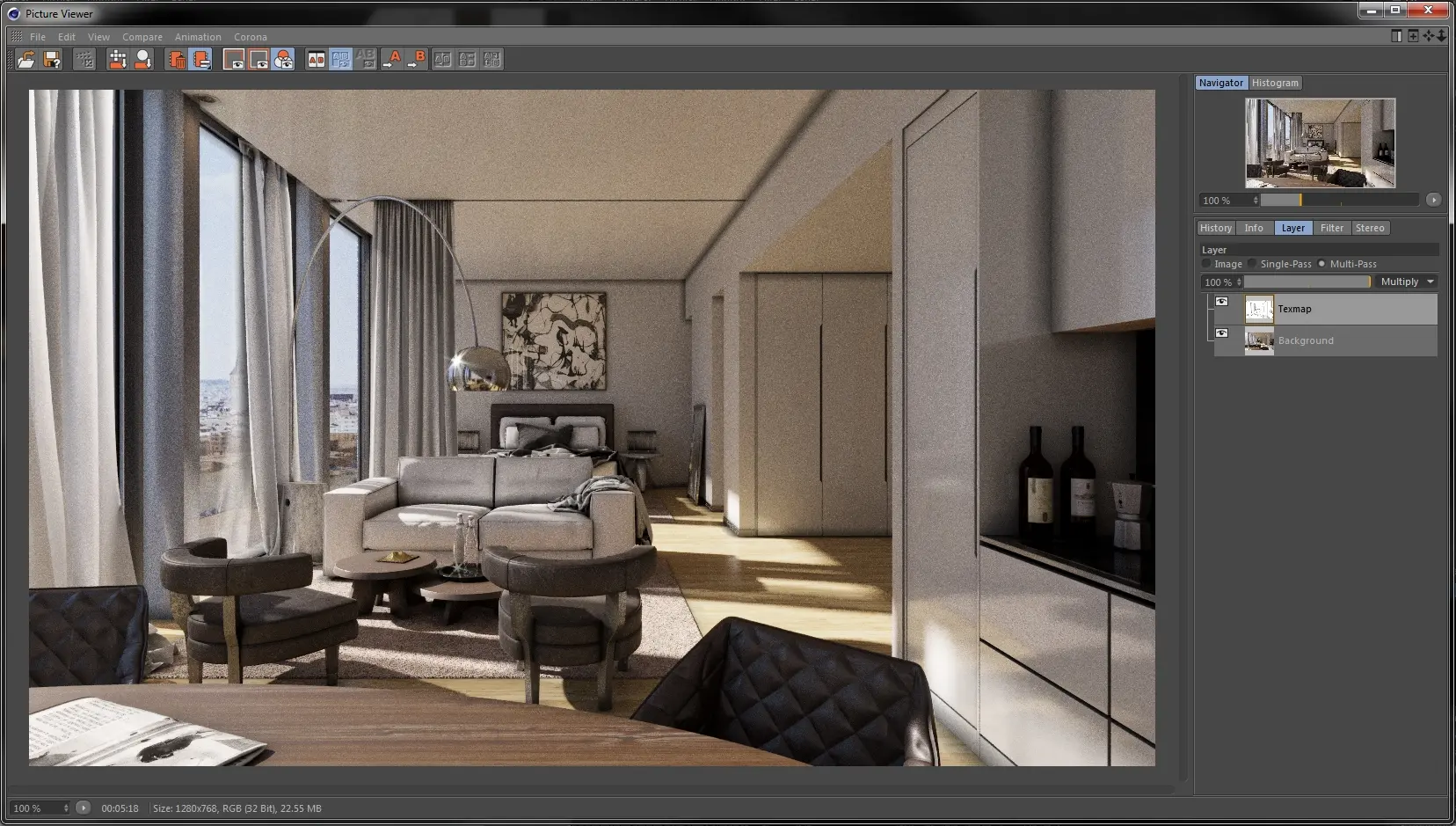 نمونه نورپردازی با استفاده از تکنیک Ambient Occlusion در طراحی سه‌بعدی