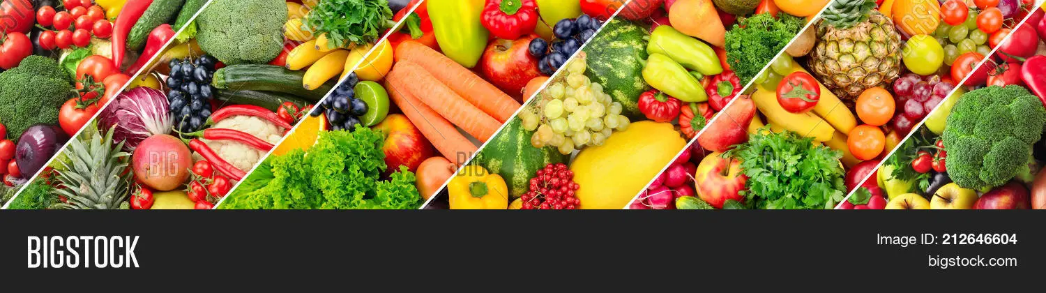 سبزیجات و میوه‌های تازه در سبد خرید