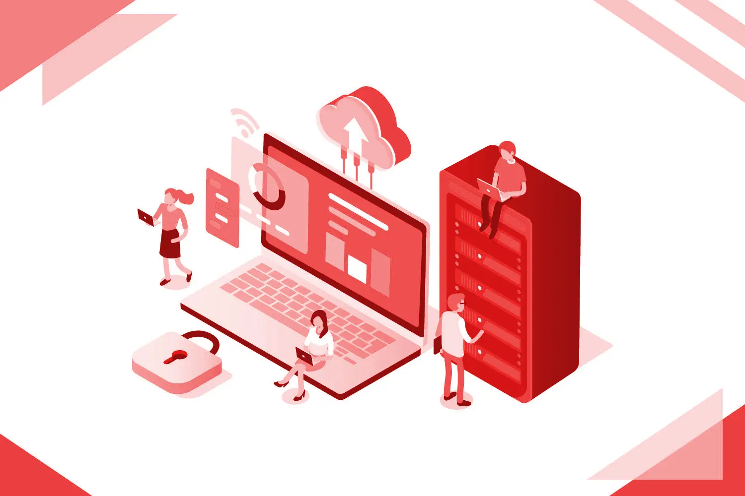 نمایش گرافیکی تفاوت انواع هاست از جمله اشتراکی، VPS، اختصاصی و ابری